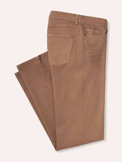 5 Pocket Jeans mit weitem Bein Praline