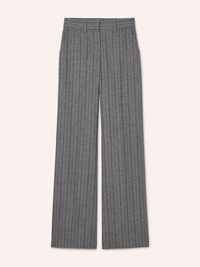 Marlene Hose aus Premium Flanell Nadelstreifen Grau