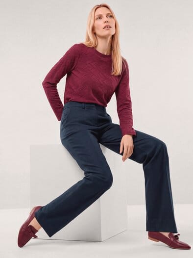 Marlene Hose aus Premium Flanell Nachtblau