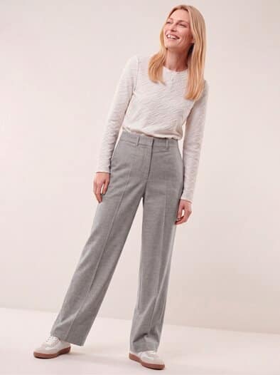 Marlene Hose aus Premium Flanell Kiesel