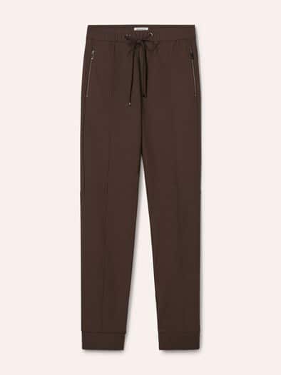 Jogpant aus Strukturjersey Kaffee