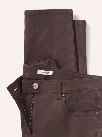 Five Pocket Hose Lederoptik Kaffee