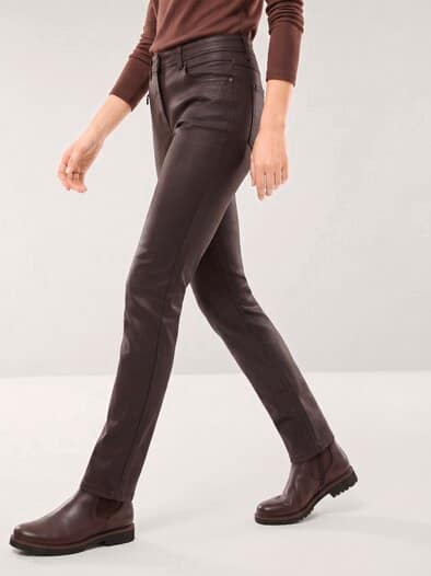 Five Pocket Hose Lederoptik Kaffee