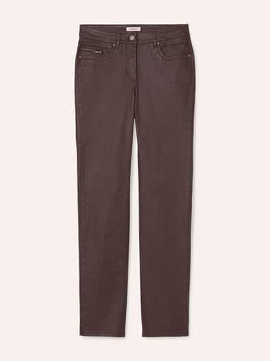 Five Pocket Hose Lederoptik Kaffee