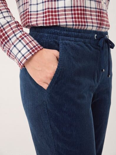 Jogpant aus weichem Cord Marine