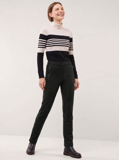 Suede Hose aus elastischem Material Schwarz