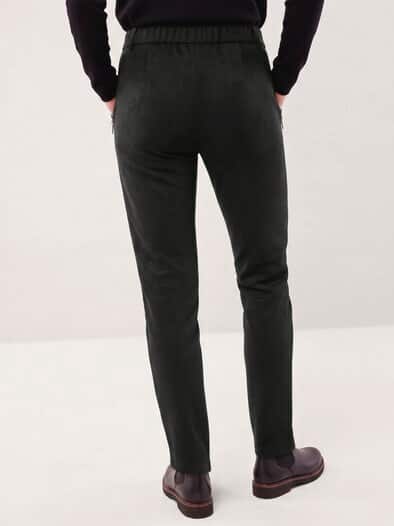 Suede Hose aus elastischem Material Schwarz