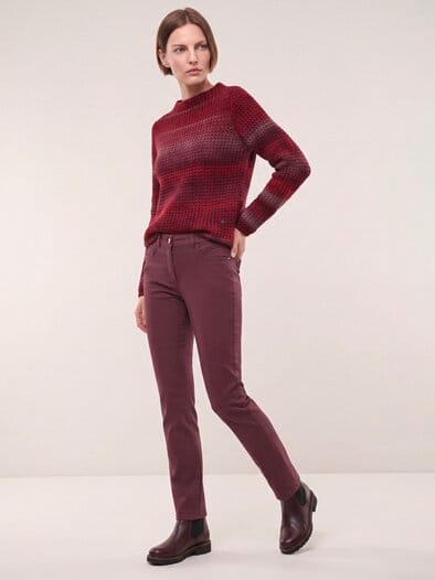 Extraglatt Baumwollhose Slim Fit Merlot