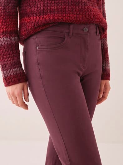 Extraglatt Baumwollhose Slim Fit Merlot