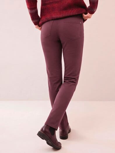 Extraglatt Baumwollhose Slim Fit Merlot