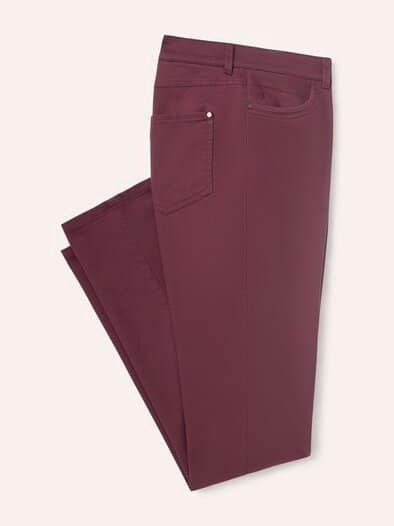 Extraglatt Baumwollhose Slim Fit Merlot