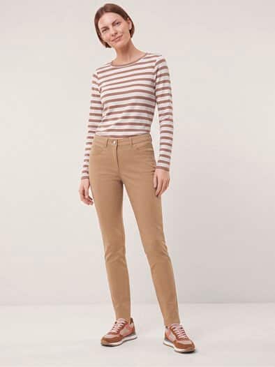 Extraglatt Baumwollhose Feminine F Praline