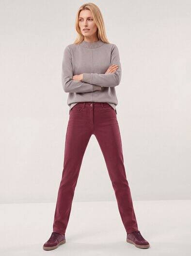 2-in-1-Extraglatt-Thermohose Merlot