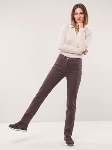 2-in-1-Extraglatt-Thermohose Kaffee