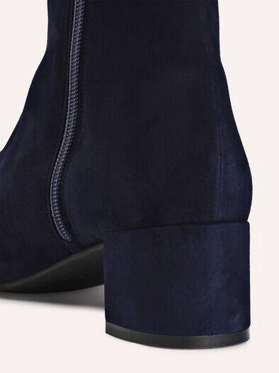 Velours Stiefelette Nachtblau