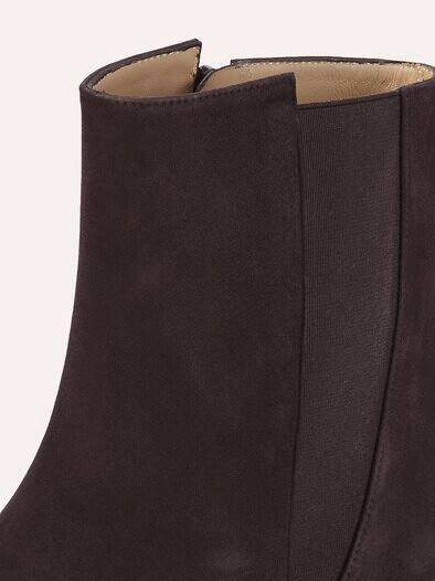 Velours Stiefelette Kastanie