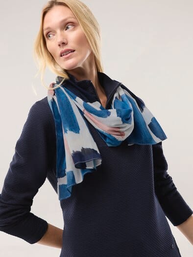 Schal aus leichter Baumwolle Blau