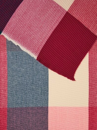 Plissee-Schal Merlot/Marine