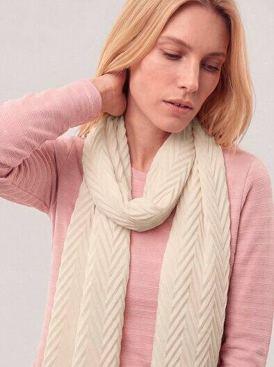 Plissee Struktur Schal Creme