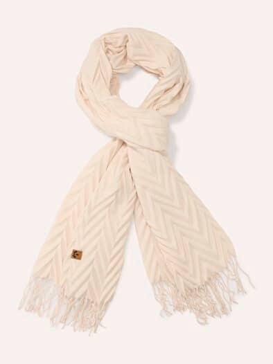 Plissee Struktur Schal Creme