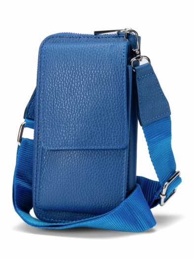 Leder-Handy-Portemonnaie Jeansblau