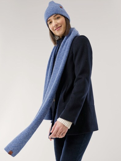 Strickschal Blau Melange