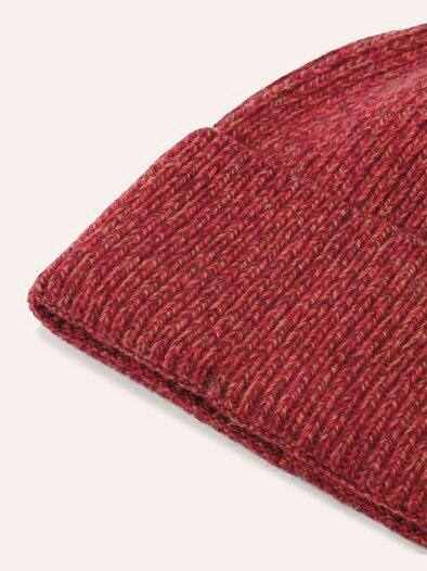 Strickmütze Dunkelrot Melange