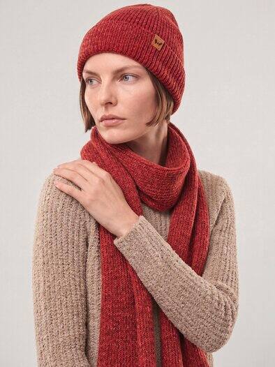 Strickmütze Dunkelrot Melange