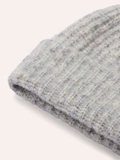 Strickmütze mit Alpaka Silber Melange