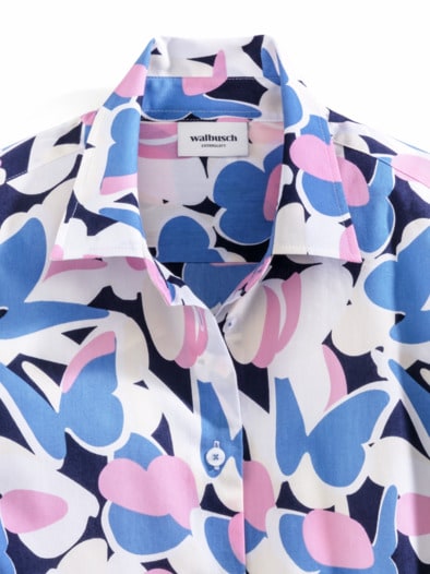 Baumwoll-Bluse Schmetterling Multicolor