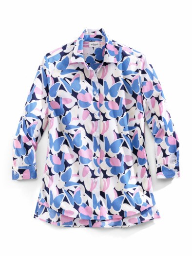 Baumwoll-Bluse Schmetterling Multicolor