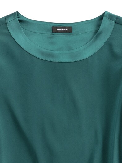 Seiden-Shirtbluse Edel-Basic Smaragdgrün