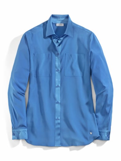 Seiden-Hemdbluse Edel-Basic Königsblau