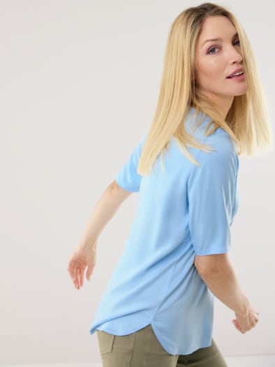 T-Shirt-Bluse Extra Leicht Skyblue