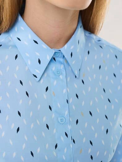 Extraglatt Polo Bluse Minimal Skyblue