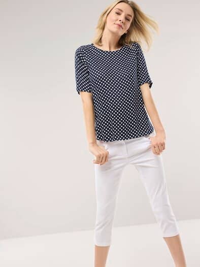 T-Shirt-Bluse Extra Leicht Tupfen