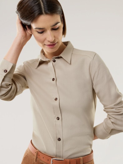 Aktiv Flanell Hemdbluse Natur