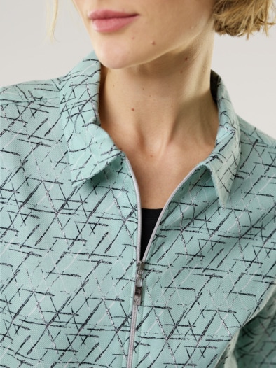 Kuschelflanell Zip-Bluse Minimal Gletchergrün