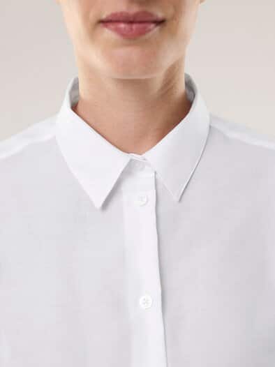 Extraglatt Baumwoll-Bluse Weiß