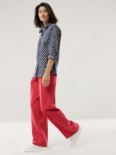 Extraglatt Baumwoll-Bluse Scotch Blau