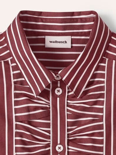 Hemdbluse mit Falteneinsatz Streifen Chianti