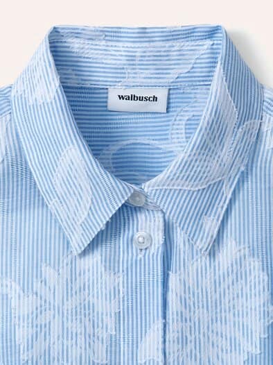 Hemdbluse mit Streifen Meerblau