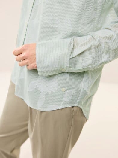 Hemdbluse mit Streifen Basilikum