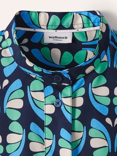 Extraglatt Stehkragen Bluse Grafik Multicolor