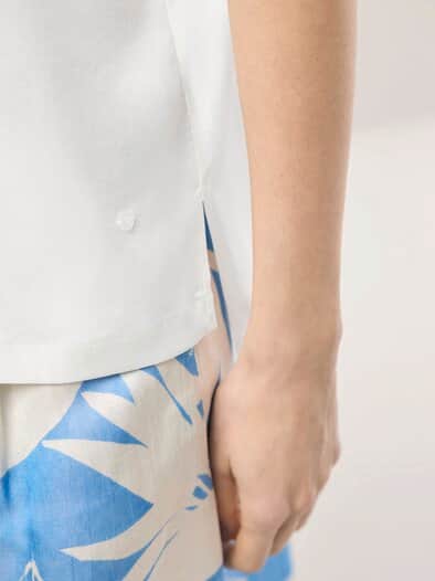 Blusenshirt aus Satin Offwhite