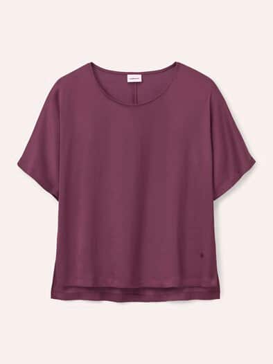 Blusenshirt aus Satin Cassis