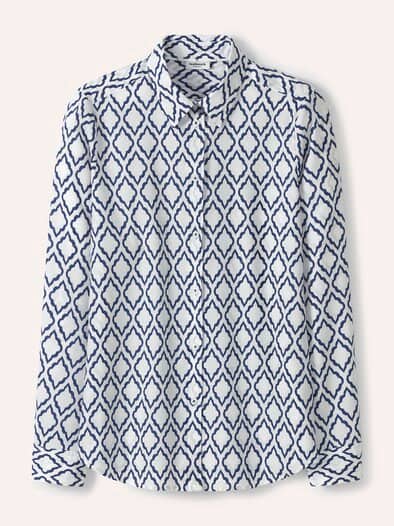 Extraglatt-Hemdbluse Everyday 2.0 Ornament Marine