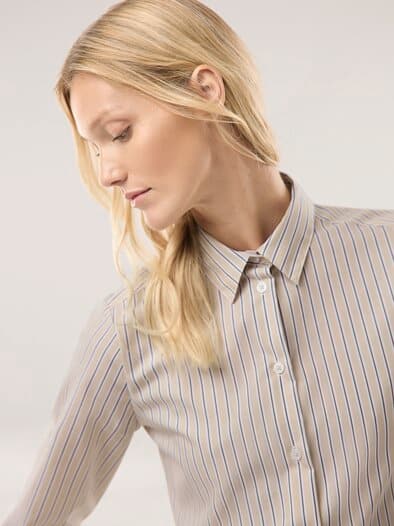 Extraglatt-Hemdbluse Everyday 2.0 Streifen Sand