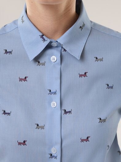 Extraglatt-Hemdbluse Everyday 2.0 Dackeldruck