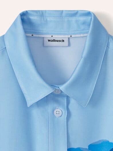 Polo Bluse aus Viskose Druck